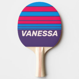 Retro Electric Grape Horizon Strepen met Naam Tafeltennisbatje