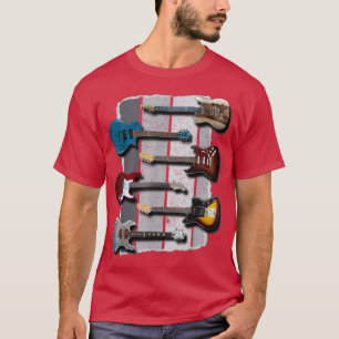 Retro  Electric Guitars Rock and Roll Music T-shirt
