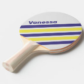 Retro Electric Lemon Grape Angled Stripe with Name Tafeltennisbatje (Voorkant Gekanteld)