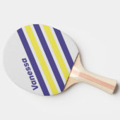 Retro Electric Lemon Grape Angled Stripe with Name Tafeltennisbatje (Zijkant)