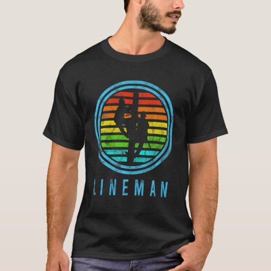 Retro Electrice Lover Watt Lineman Gift T-shirt (Voorkant)