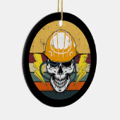 Retro Electrice Skull Electrical Engineer Keramisch Ornament (Rechts)