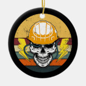 Retro Electrice Skull Electrical Engineer Keramisch Ornament (Voorkant)