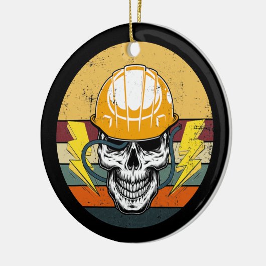 Retro Electrice Skull Electrical Engineer Keramisch Ornament (Links)
