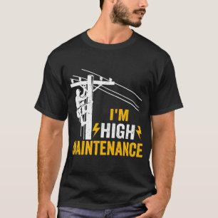 Retro Electricia Lineman Journeyman Ik ben de hoog T-shirt