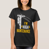 Retro Electrician Lineman Journeyman I'm High Main T-shirt (Voorkant)