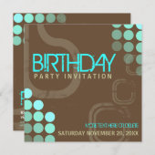 Retro Electro Party Birthday Uitnodiging (Voorkant / Achterkant)