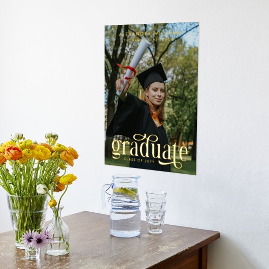 Retro Elegance Afstuderen Schoolfoto Folie Afdrukken (Laag (Keuken))