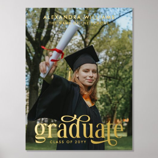 Retro Elegance Afstuderen Schoolfoto Folie Afdrukken (Voorkant)