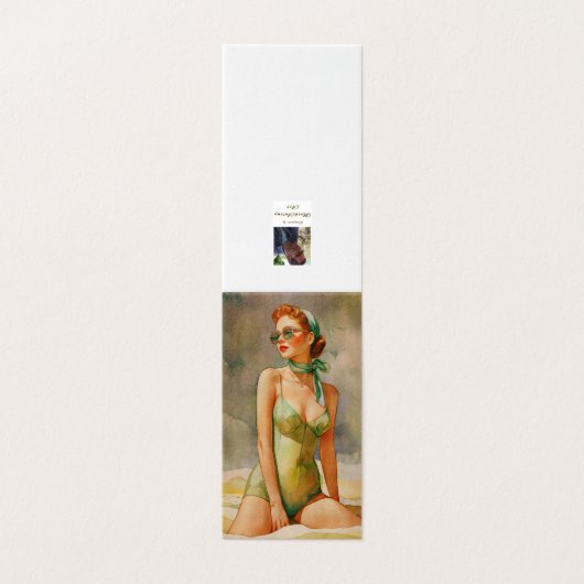 Retro Elegance: Beach Chic Kaart (Buitenkant ongevouwen)