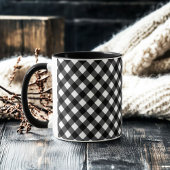 Retro Elegant Black and White Gingham Mok