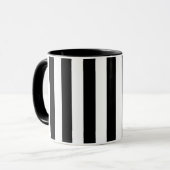 Retro Elegant Black and White Stripe Mok (Voorkant links)