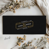 Retro Elegant Black & Gold Vintage Ticket Wedding Kaart