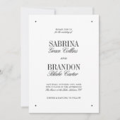 Retro Elegant Black & White Wedding  Kaart (Voorkant)