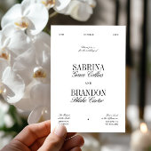 Retro Elegant Black & White Wedding Kaart