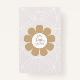 Retro Elegant Blush Pink Business Badge