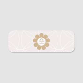 Retro Elegant Blush Pink Business Naamplaatje