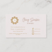 Retro Elegant Blush Pink Business Visitekaartje (Achterkant)