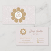 Retro Elegant Blush Pink Business Visitekaartje (Voorkant / Achterkant)