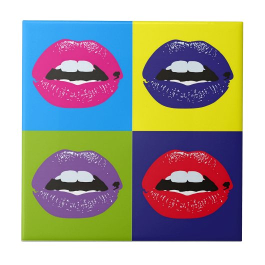 Retro  Elegant Chic Hipster Pop Art Tegeltje (Voorkant)