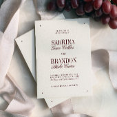 Retro Elegant Ivoor & Bourgondië formele bruiloft Kaart