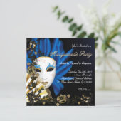 Retro Elegant Masquerade Party nodigt uit Kaart (Staand voorkant)