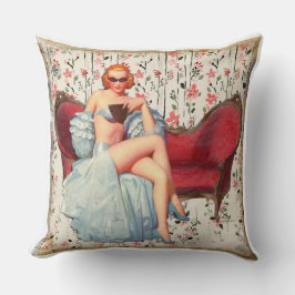 Retro Elegant Meisje Pinup Kussen