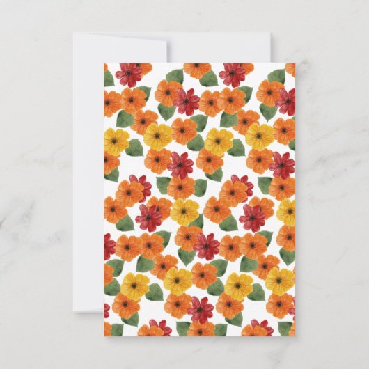 Retro Elegant Modern Bloemen Sinaasappel Bedankkaart (Achterkant)