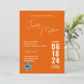 Retro Elegant Modern Bloemen Sinaasappel Kaart (Staand voorkant)