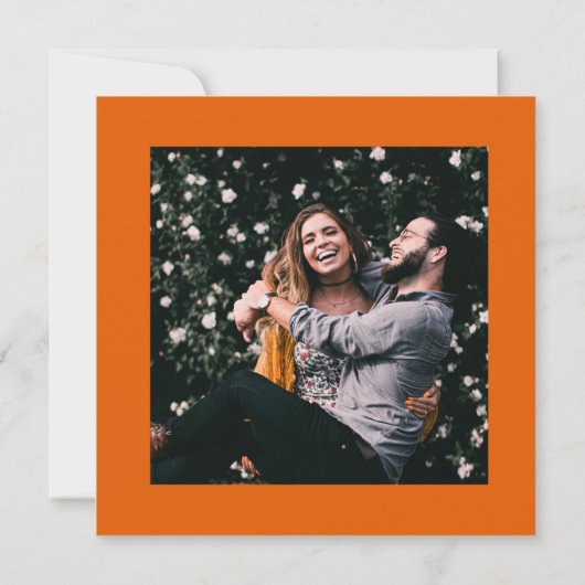 Retro Elegant Modern Bloemen Sinaasappel Save The Kaart (Achterkant)