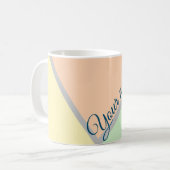 retro elegant pastel Colorblock script Aangepaste  Koffiemok (Voorkant links)