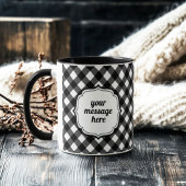 Retro Elegant Personalized Black and White Gingham Mok