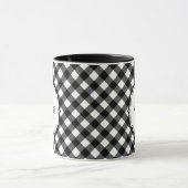 Retro Elegant Personalized Black and White Gingham Mok (Midden)