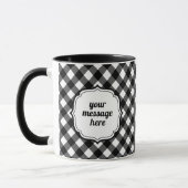 Retro Elegant Personalized Black and White Gingham Mok (Links)