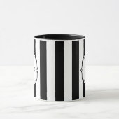 Retro Elegant Personalized Black and White Stripe Mok (Midden)