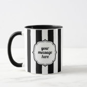 Retro Elegant Personalized Black and White Stripe Mok (Links)