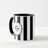 Retro Elegant Personalized Black and White Stripe Mok (Voorkant links)