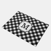 Retro Elegant Personalized Gingham Door Mat (Schuin)