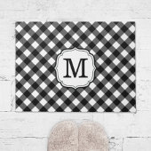 Retro Elegant Personalized Gingham Door Mat