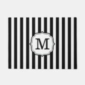 Retro Elegant Personalized Stripe Door Mat (Voorkant)
