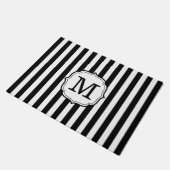 Retro Elegant Personalized Stripe Door Mat (Schuin)