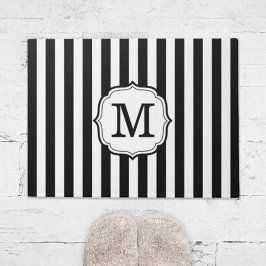 Retro Elegant Personalized Stripe Door Mat