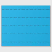 Retro Elegant Plain Sky Blue Calligrafie Naam Cadeaupapier (Vlak)
