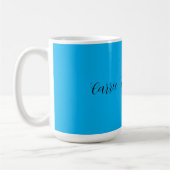 Retro Elegant Plain Sky Blue Calligrafie Naam Koffiemok (Links)