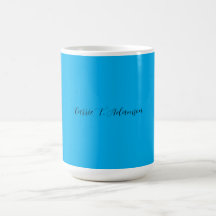 Retro Elegant Plain Sky Blue Calligrafie Naam