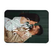 Retro Elegant Script Foto Huwelijk Save The Date Magneet (Horizontaal)