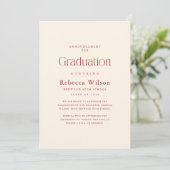 Retro Elegant Script High School Graduation Aankondiging (Staand voorkant)