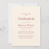 Retro Elegant Script Middelbare School Afstuderen Aankondiging (Voorkant)
