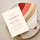 Retro Elegant Script Middelbare School Afstuderen Aankondiging