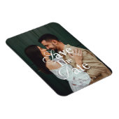 Retro Elegant Script Photo Wedding Save The Date  Magneet (Rechterzijde)